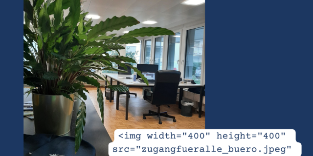 Foto von Zimmerpflanze im Büro von Zugang für alle mit angezeigtem Alternativtext