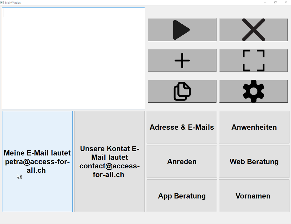 Screenshot des User Interfaces