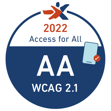 Access for All 2022 WCAG 2.1 AA, Mobile App Zertifikatslabel